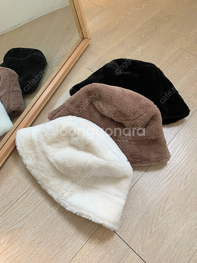 라플라 바잉 밍크 퍼 벙거지 모자--4