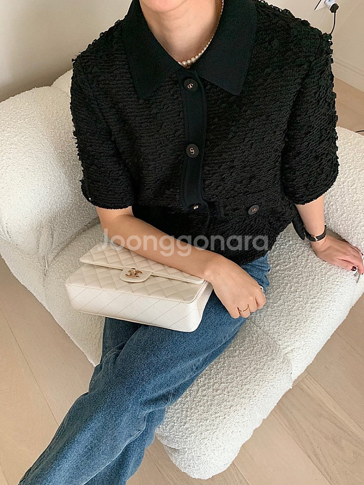 보웬 부르노 트위드 자켓 블랙 더베이지스 오르 한스스타...--6