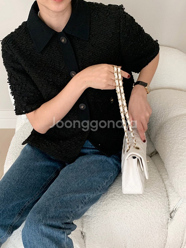 보웬 부르노 트위드 자켓 블랙 더베이지스 오르 한스스타...--8