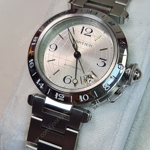 까르띠에 파샤 지구본다이얼 GMT 오토매틱 35mm 시계 00~02년식 (남녀공용)