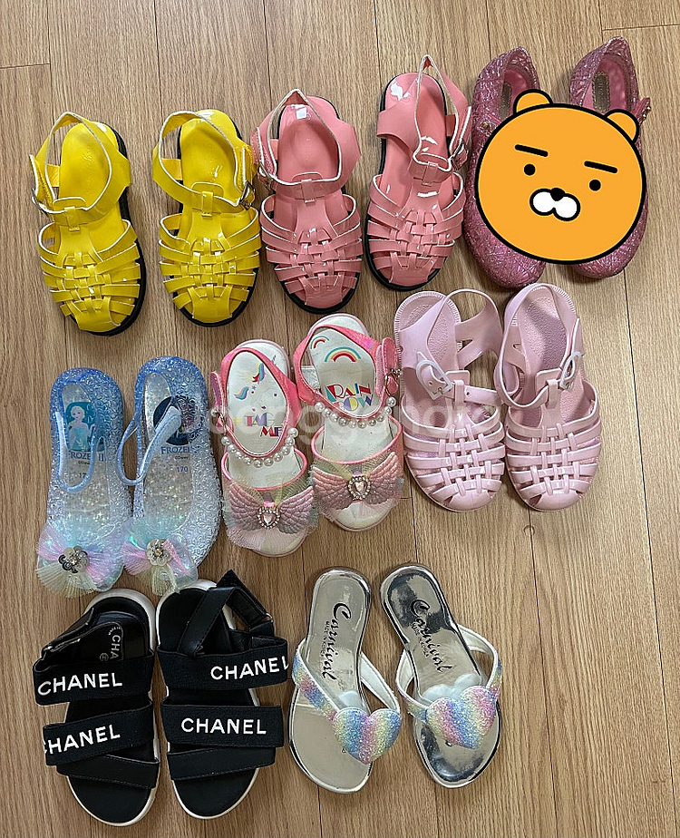여아 170~180사이즈 여름샌들 7켤레 일괄(마이삭스...--0