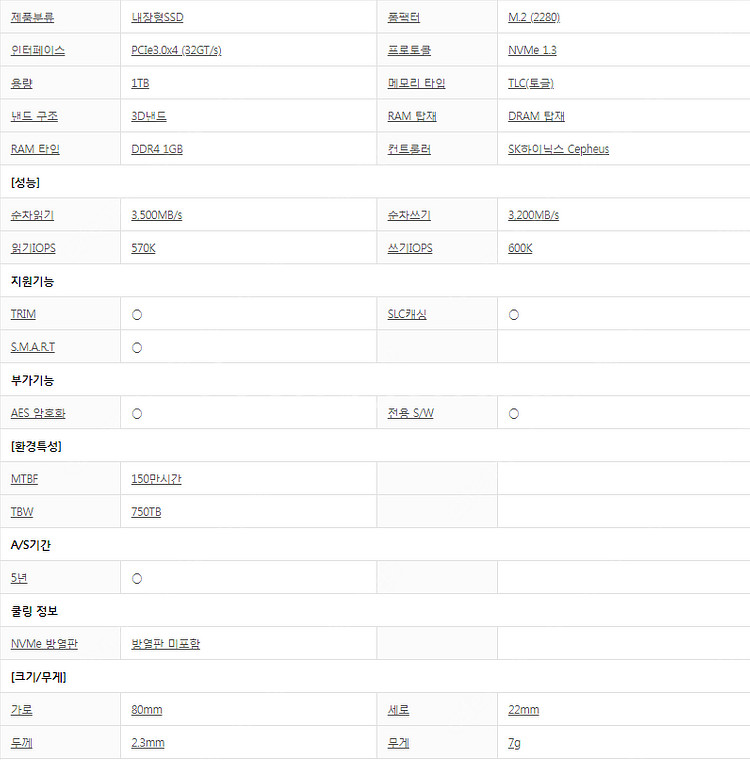 [AS 29년] SK하이닉스 GOLD P31 NVMe ...--1