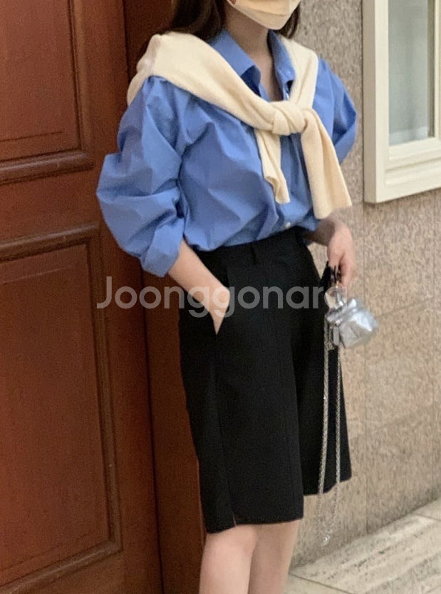 위드아웃썸머 대디셔츠 크림 위아썸 화이트셔츠--1