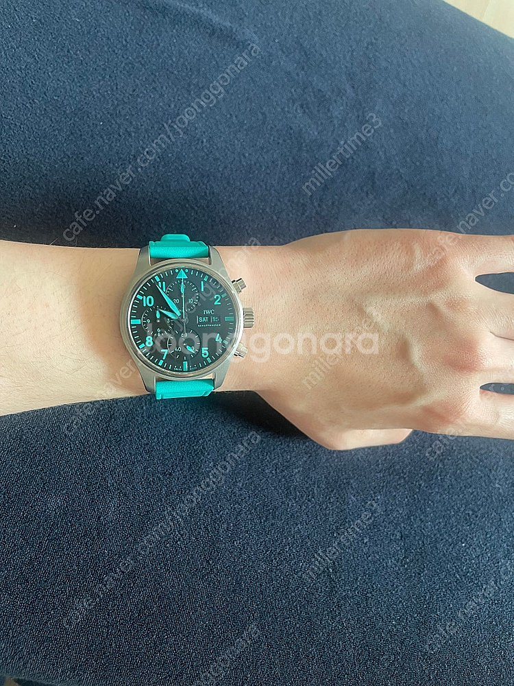 IWC 크로노41 Petronas AMG 티파니블루--1