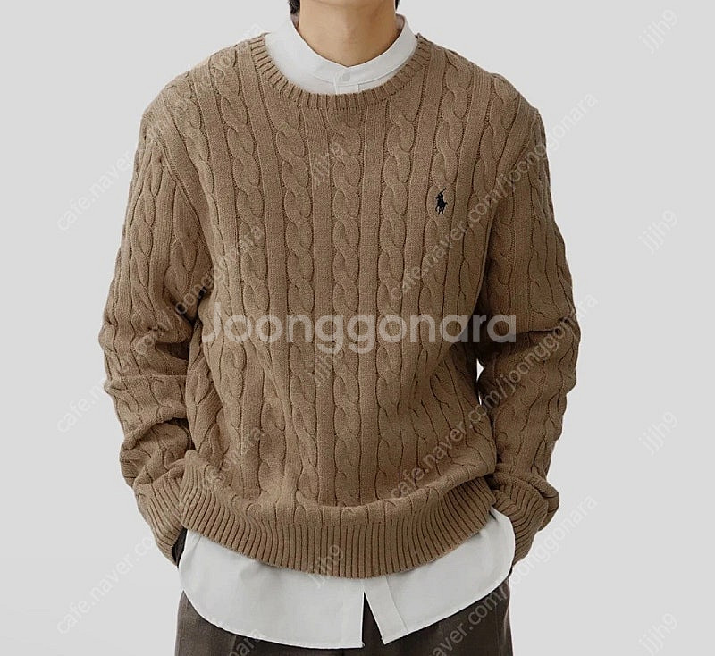[미착용/새상품]폴로 랄프로렌 브라운 케이블니트--0