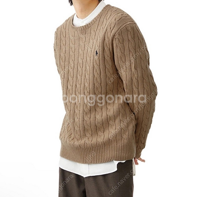 [미착용/새상품]폴로 랄프로렌 브라운 케이블니트--5