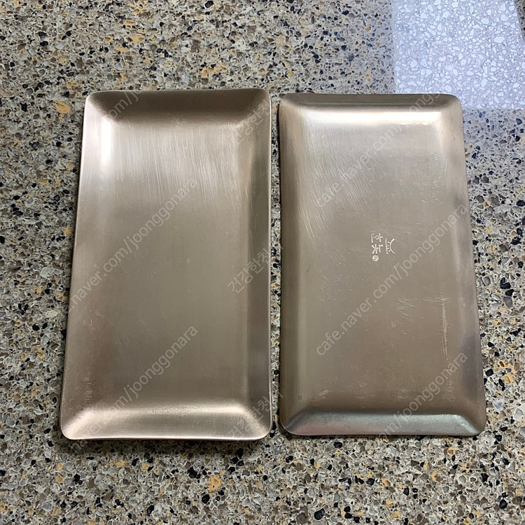 한놋 유기그릇 생선접시 사각접시 이미지