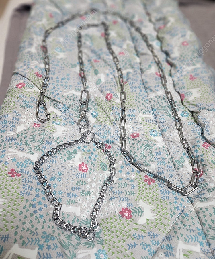 성견 개 스텐 체인 개목줄 개줄 목줄 및 리드줄 팝니다--1