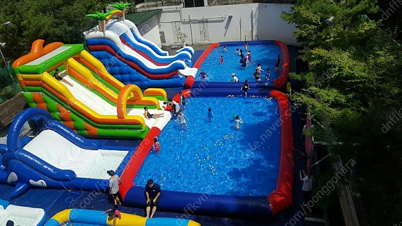 수영장 성당풀장 워터슬라이드 물미끄럼틀 에어바운스 에어수영장 여름성경학교풀장 (에어풀장,이동식수영장,캠프야외풀장,유... 이미지