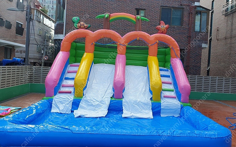 수영장 성당풀장 워터슬라이드 물미끄럼틀 에어바운스 에어수영장 여름성경학교풀장 (에어풀장,이동식수영장,캠프야외풀장,유... 이미지