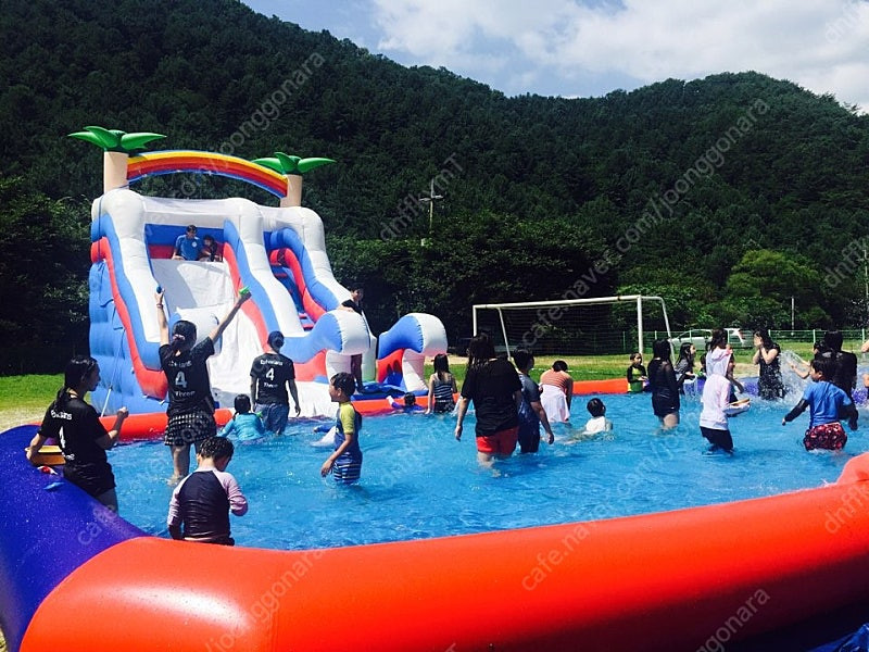 수영장 성당풀장 워터슬라이드 물미끄럼틀 에어바운스 에어수영장 여름성경학교풀장 (에어풀장,이동식수영장,캠프야외풀장,유... 이미지