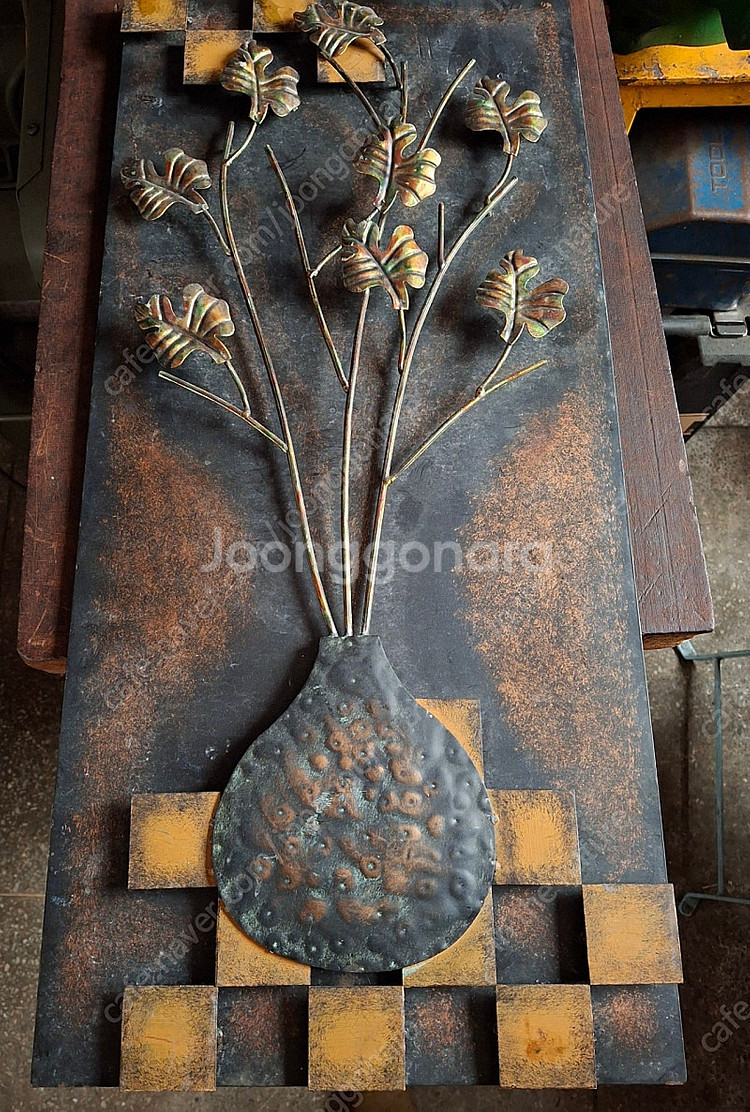 쳘재벽걸이 2개일괄 산수화 서각 각--6