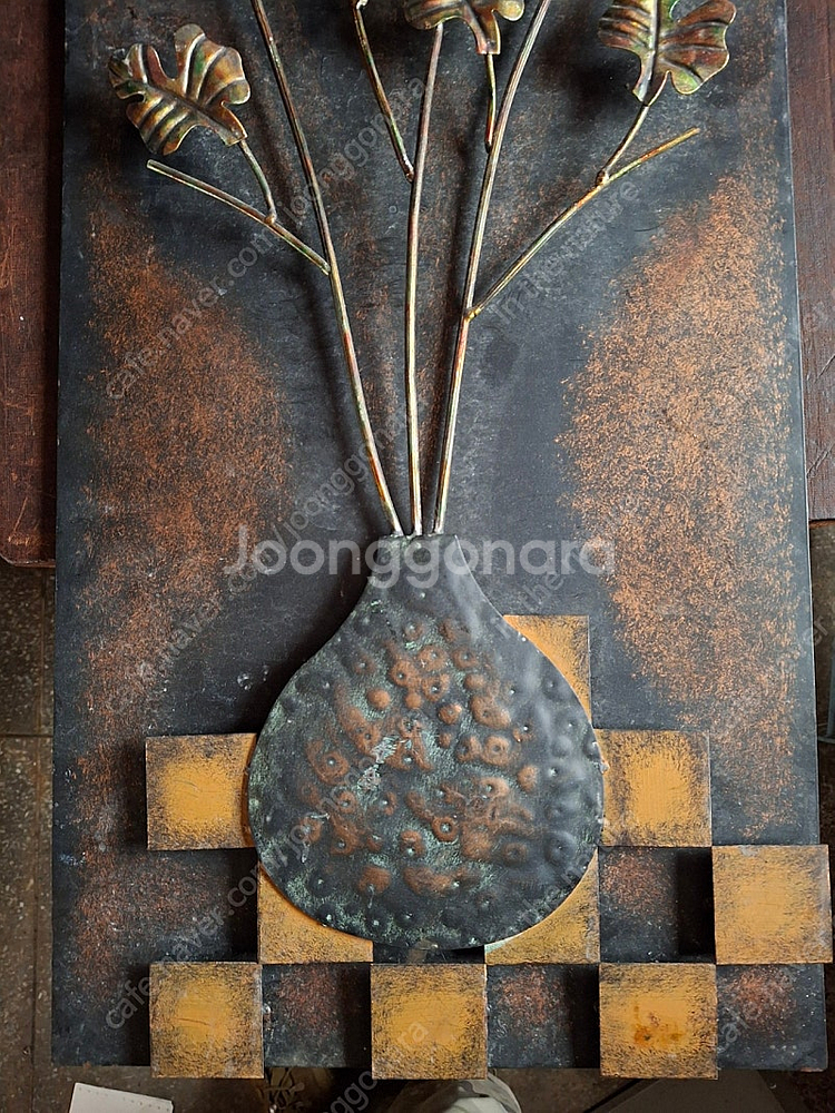 쳘재벽걸이 2개일괄 산수화 서각 각--8