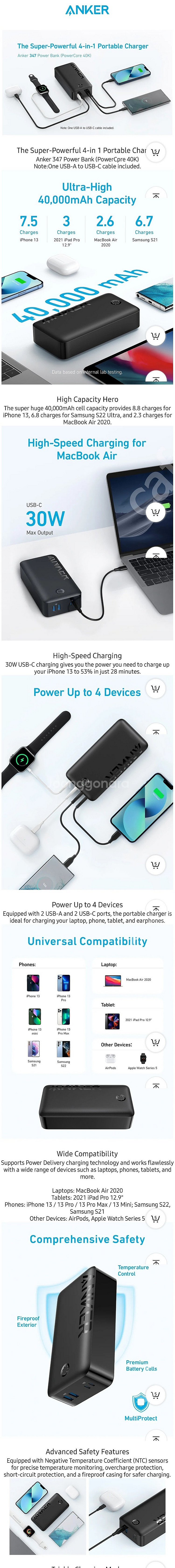 앤커 40,000 mAh 4만 보조배터리 팝니다--0