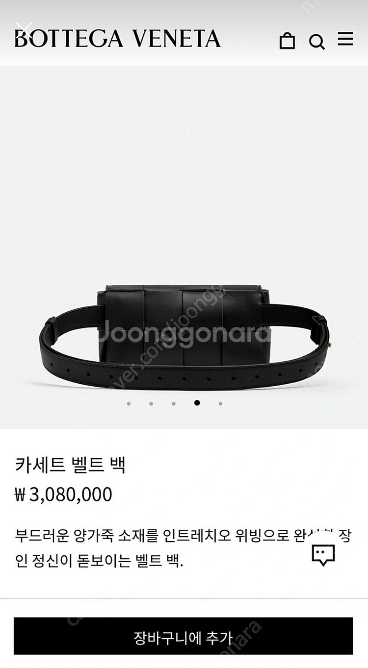 보테가베네타 카세트백 벨트백 블랙 정품--0