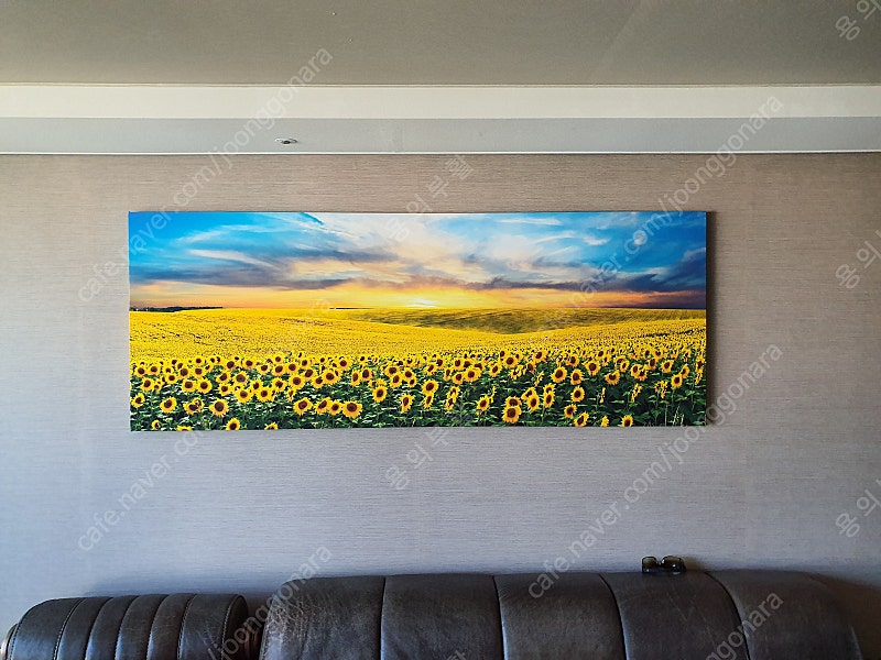 프레임 아트 황금 해바라기 들판 와이드 액자 판매합니다. 이미지