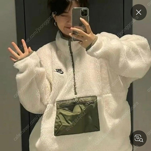 나이키 양털 후리스 아노락 m
