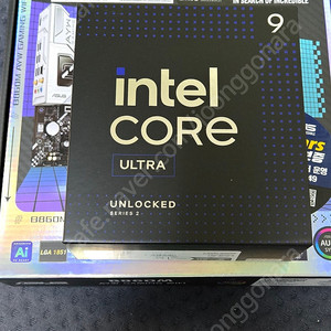 미개봉 정품 인텔 코어 울트라9 시리즈2 285K 및 ASUS B860M AYW GAMING WIFI 메인보드 같이 판매합니다.