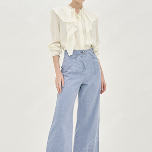 마인 프레이드 헴 와이드 데님 팬츠