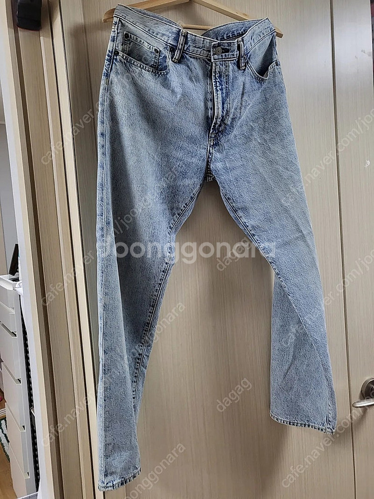 gu 연청 데님 청바지 레귤러핏--0