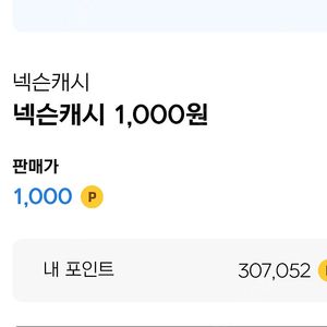 현대카드 넥슨캐시 307,000포인트