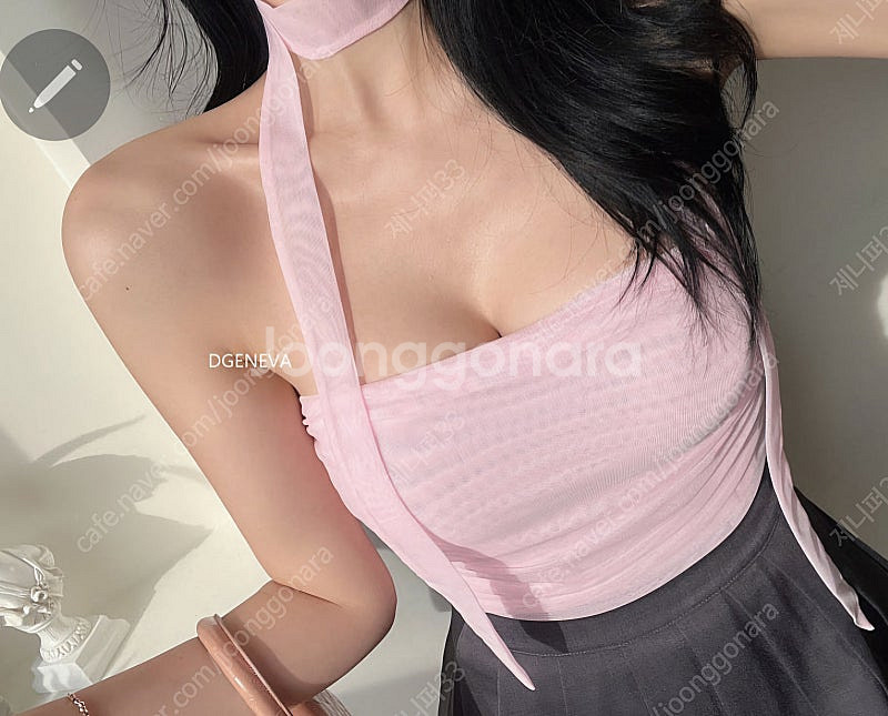 셔링 탑 새상품 스카프세트 시스루--0