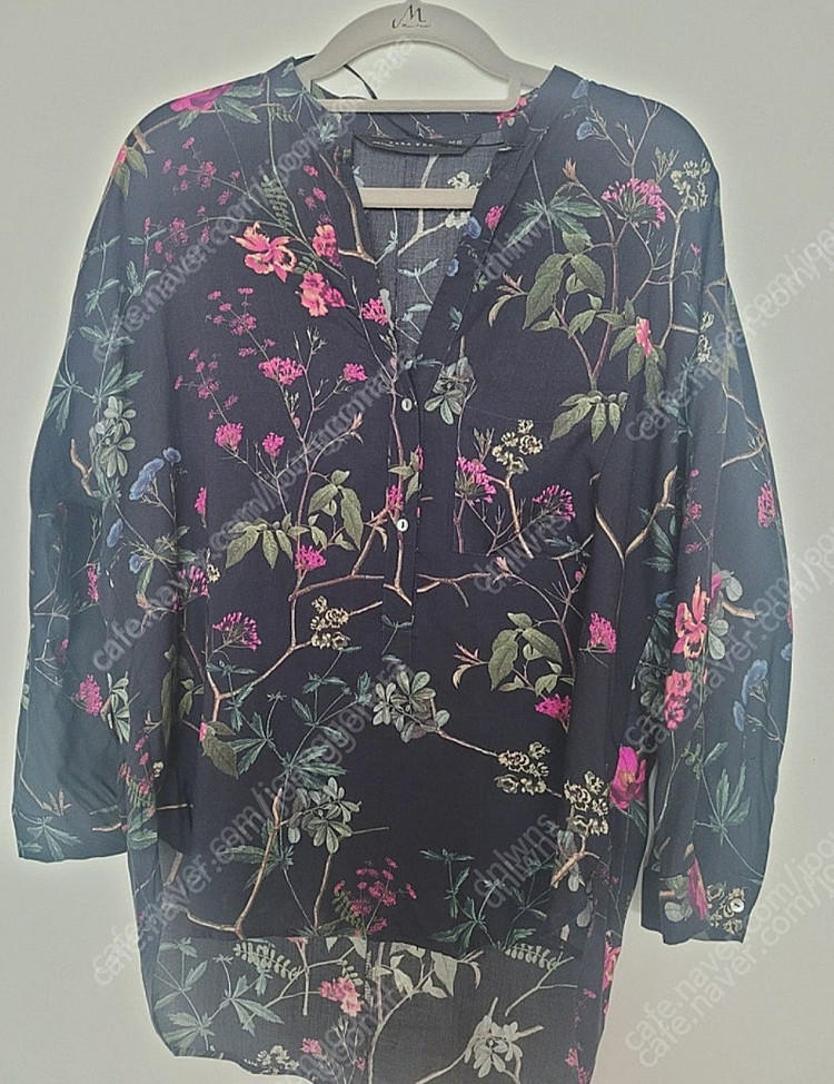 자라 플라워패턴 봄블라우스 XS--3