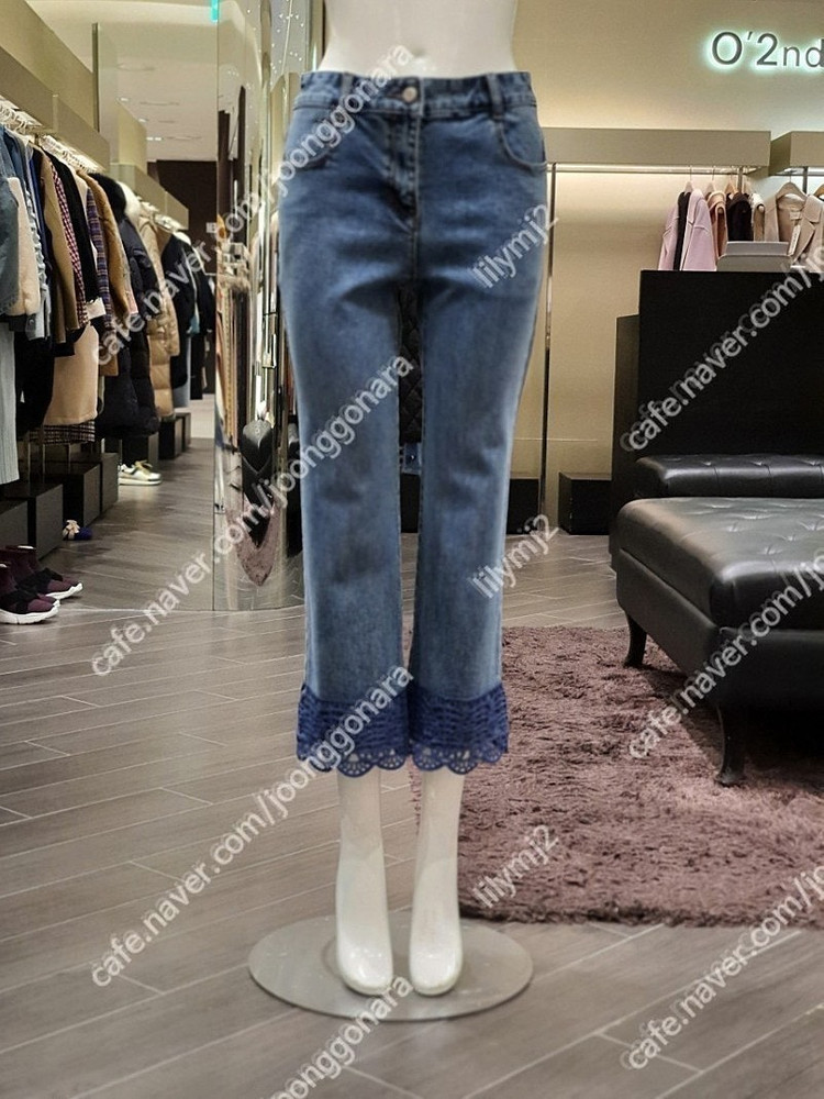 오즈세컨 크로셰 데님,오즈세컨 화이트 팬츠--6