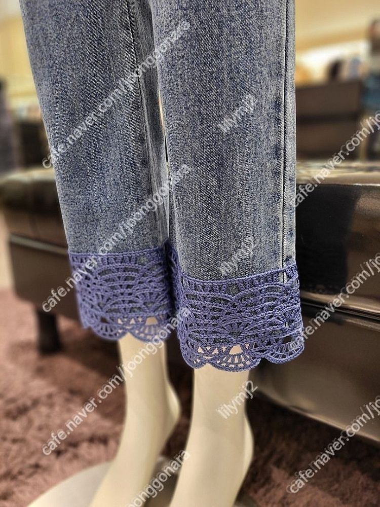 오즈세컨 크로셰 데님,오즈세컨 화이트 팬츠--8