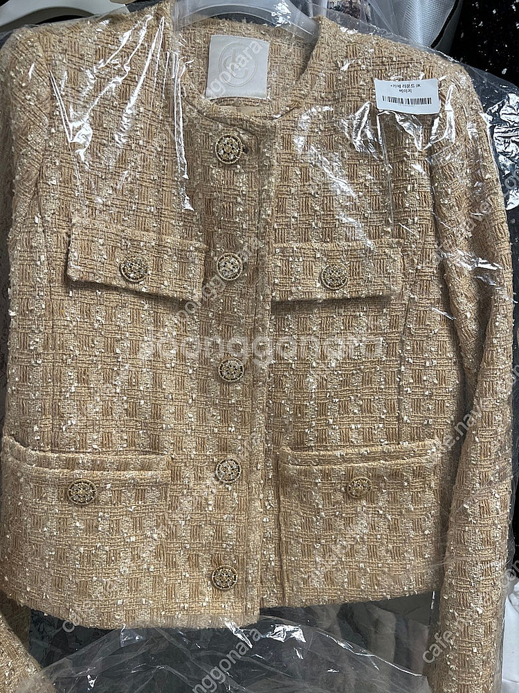 페이지유 리에 라운드 자켓 베이지 새상품--4