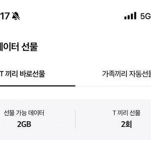 SKT T 데이터 2GB