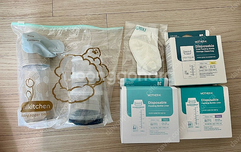 마더케이 일회용젖병 풀팩시지 베이지, 젖병비닐팩--0