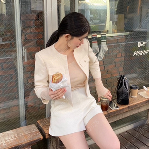 온트 베니 트위드 팬츠 아이보리 s