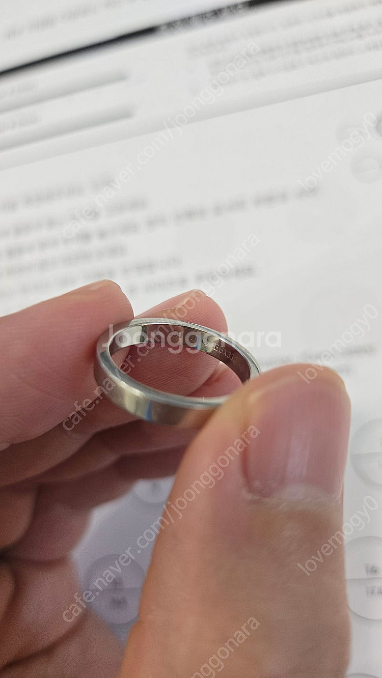 C드 까르띠에 웨딩링 백금(플래티늄) 3mm 52호- ...--9
