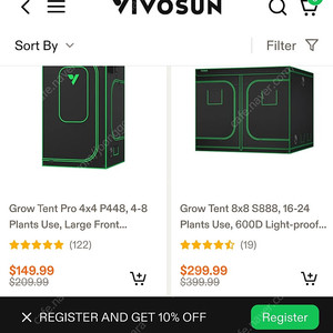 그로우텐트 재배텐트 식물수경재배텐트 팝니다 비보선 vivosun(미개봉)