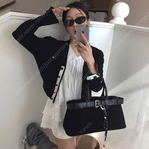 더핀 배색 가디건
