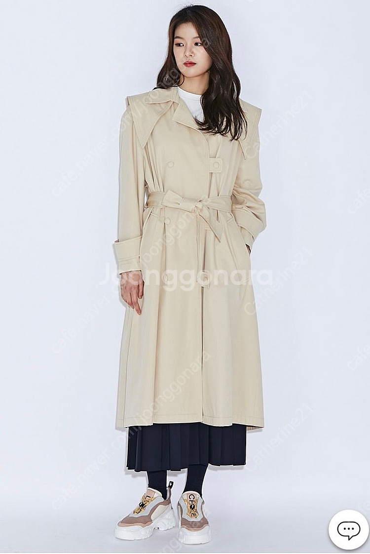 [럭키슈에뜨]가방 장식 베이지 트렌치코트 롱자켓(55-...--0