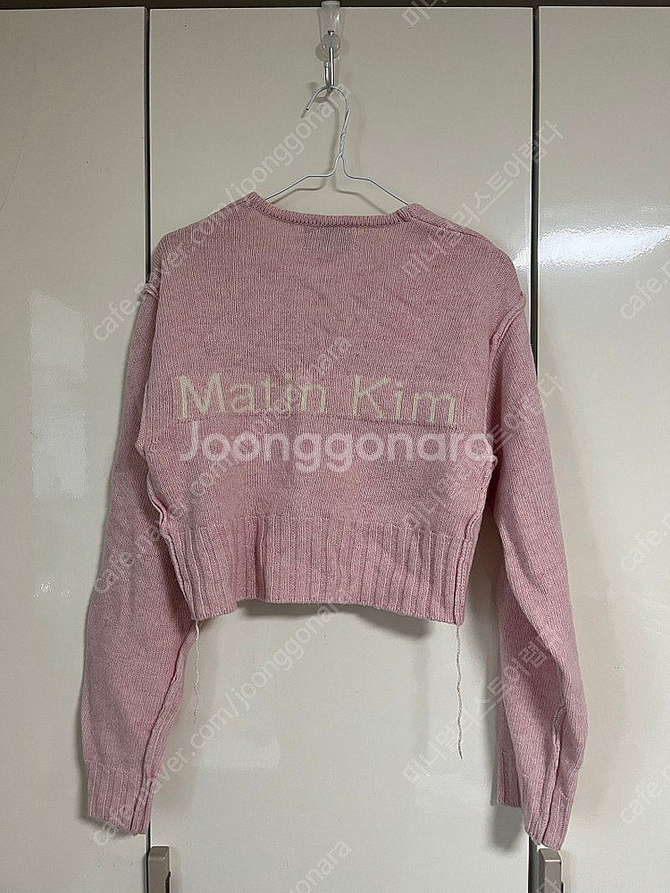 마뗑킴 matin kim 핑크 스티치 포인트 크롭 가디건--3