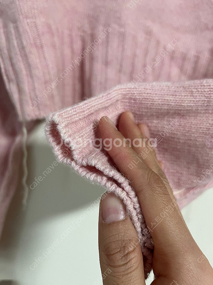 마뗑킴 matin kim 핑크 스티치 포인트 크롭 가디건--6