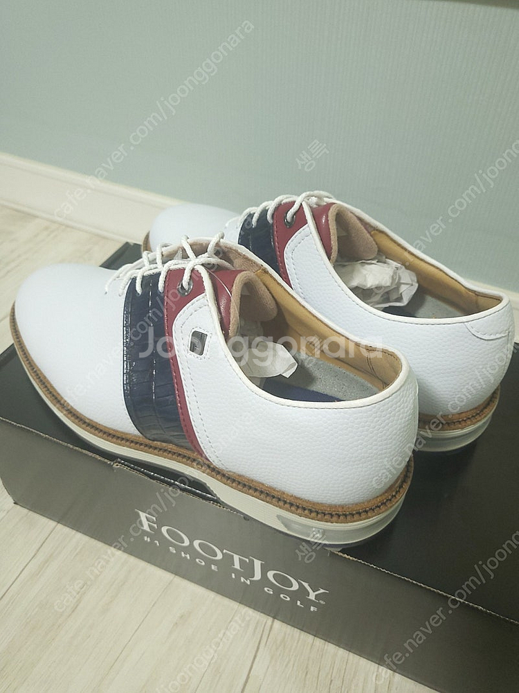 풋조이 FOOTJOY 골프화 스파이크 화이트 네이비 새...--2