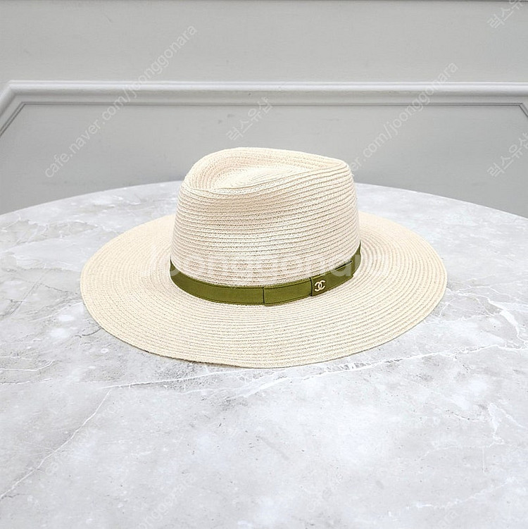 [럭스유] 샤넬 CC 로고 리본 라피아 버킷 햇 S--0