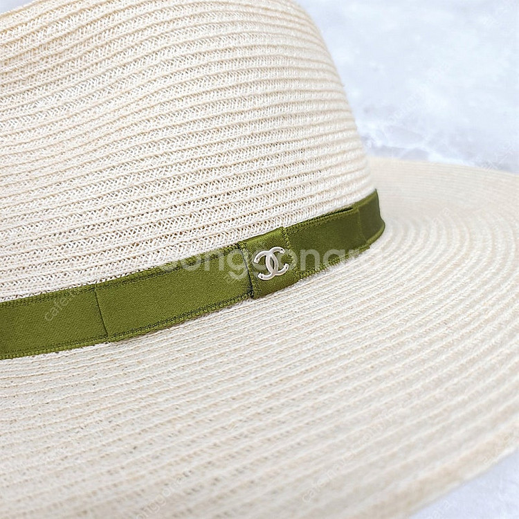 [럭스유] 샤넬 CC 로고 리본 라피아 버킷 햇 S--3