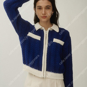 엘보른 piana zip-up cardigan 피아나 집업 가디건 (블루, 새상품)