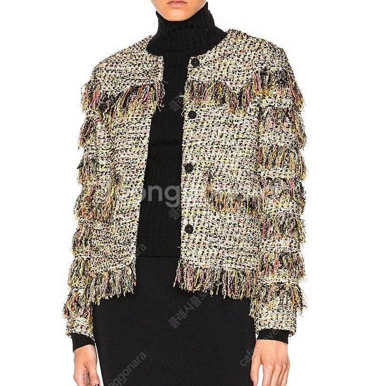 MSGM 글리터 트위드 프린지 자켓 (40)--2