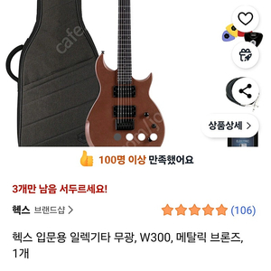[새상품] 헥스 입문용 일렉기타 무광, W300, 메탈릭 브론즈