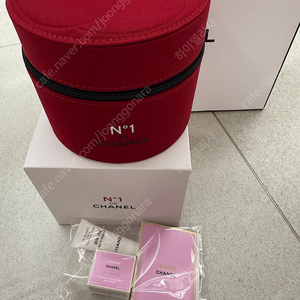 샤넬 코스메틱 레드파우치 원통형 수납함 택포 3.4