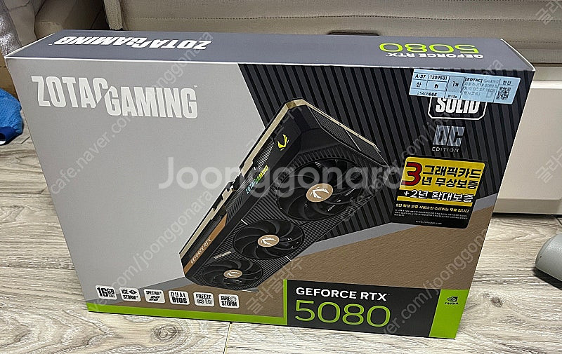 조텍 지포스 RTX 5080 솔리드 OC 16GB--1