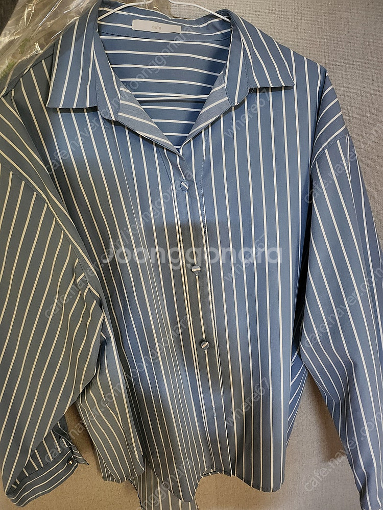 ouie 오버핏 스트라이프셔츠--1