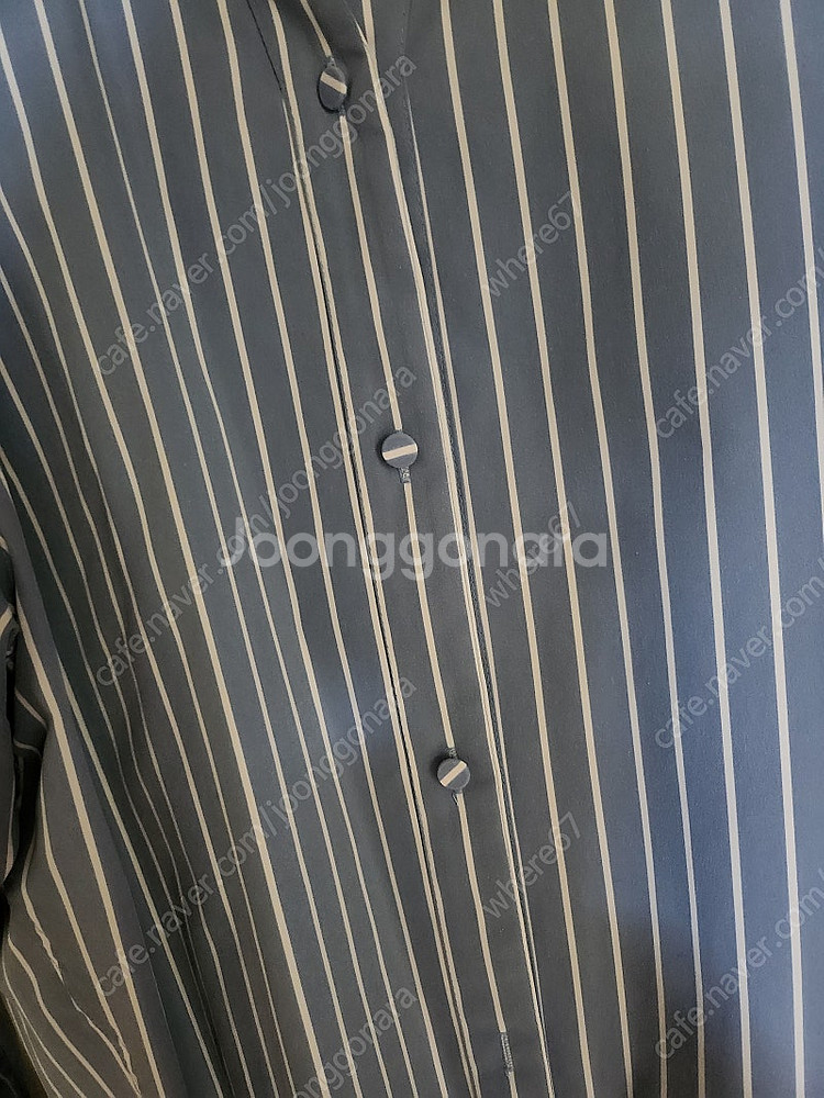 ouie 오버핏 스트라이프셔츠--2