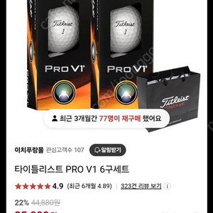 타이틀리스트 골프공 Pro V1 6구 2세트